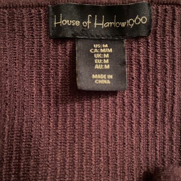 House of Harlow 1960 Ribbed chocolate brown Crop knit tank top sleeveless size M - Picture 6 of 9